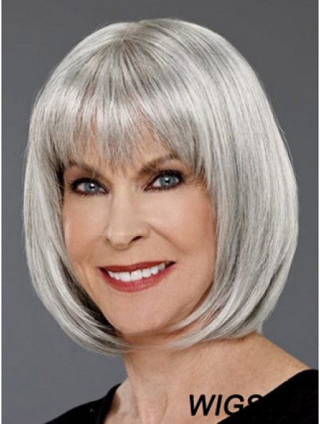 Grey Wigs UK Chin Length Wig For Ladies Online Cheap 