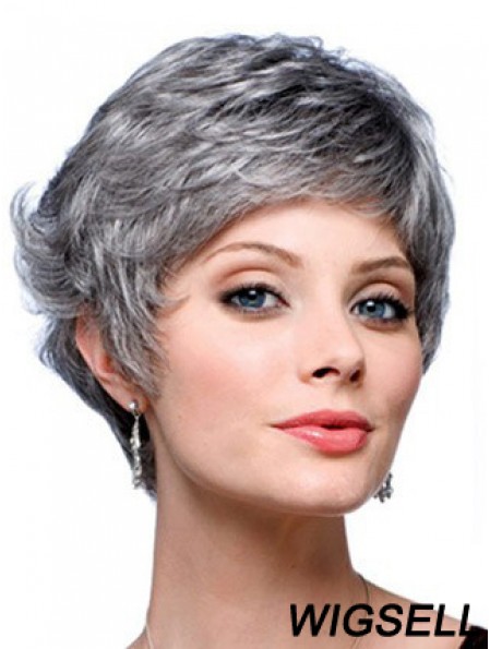 Wavy Capless 8 inch Designed Short Grey Wigs