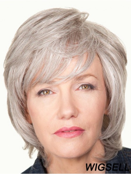 Wavy Lace Front 12 inch New Chin Length Grey Wigs