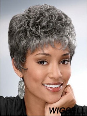 Synthetic Short Curly Capless Elderly Lady Wigs