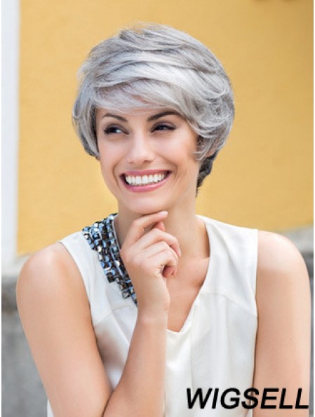 Wavy Lace Front 8 inch Top Short Grey Wigs