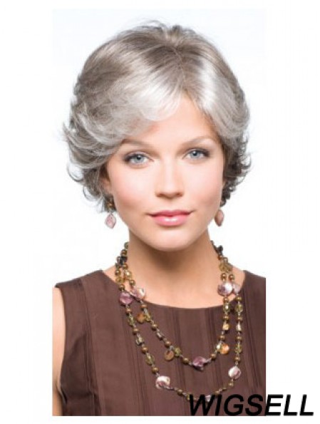 Synthetic Fabulous Short Wavy Grey Wigs