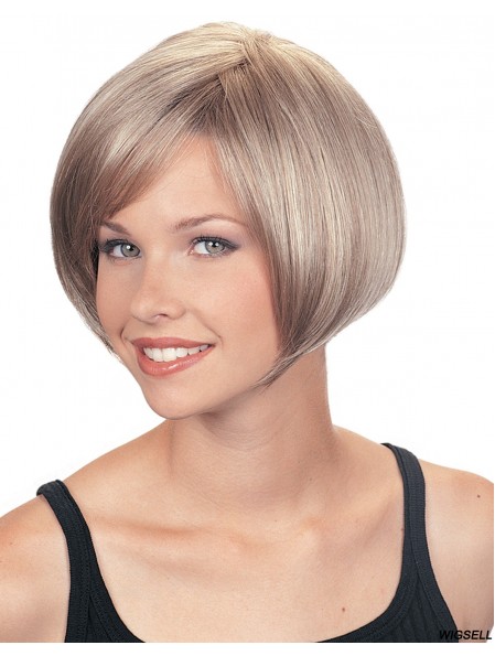 Synthetic High Quality Short Straight Grey Wigs