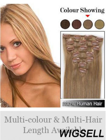 Soft Blonde Straight Remy Human Hair Clip In Hair Extensions