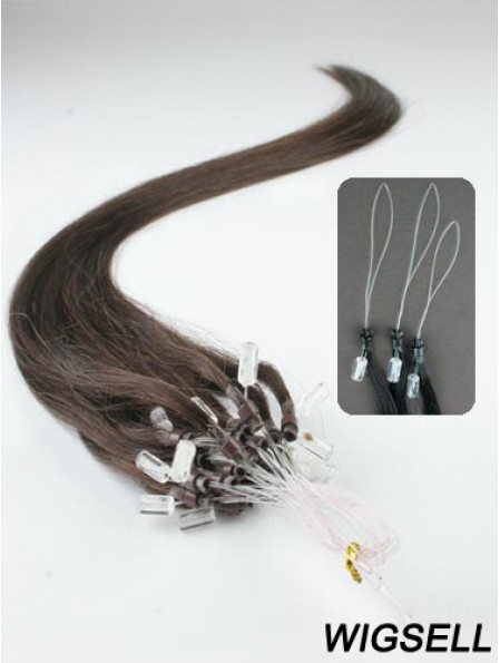 Exquisite Brown Straight Micro Loop Ring Hair Extensions