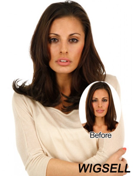 High Quality Brown Straight Remy Human Hair Clip In Hair Extensions