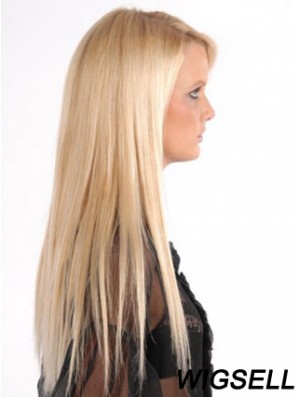 Popular Blonde Straight Remy Human Hair Clip In Hair Extensions