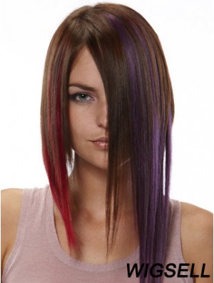 Modern Red Straight Remy Human Hair Clip In Hair Extensions