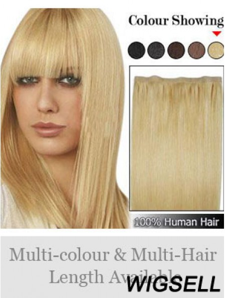 Straight Remy Human Hair Blonde Suitable Weft Extensions