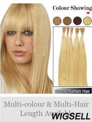 Blonde Straight Stick/I Tip Hair Extensions