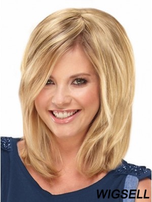 Natural Blonde Straight Remy Human Hair Clip In Hair Extensions