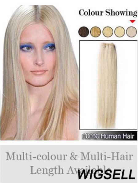 Straight Remy Human Hair Blonde Exquisite Weft Extensions