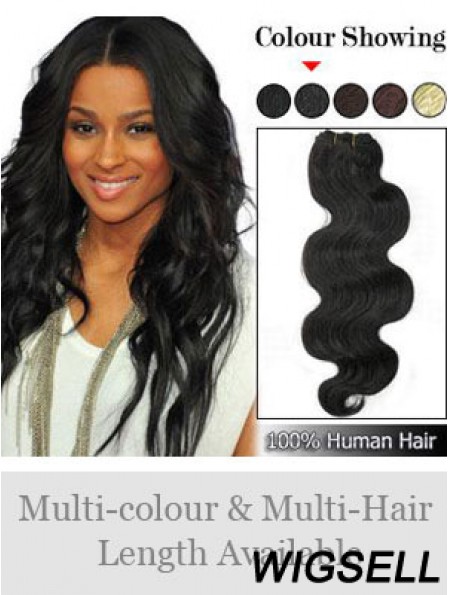 Wavy Remy Human Hair Black Perfect Weft Extensions