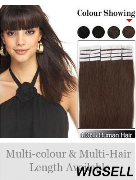 Brown Straight Great Remy Human Hair Tape In Hair Extensions