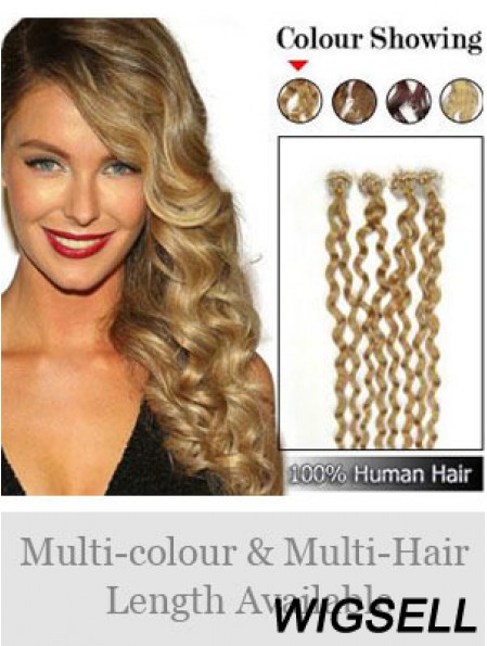 Hairstyles Brown Curly Micro Loop Ring Hair Extensions