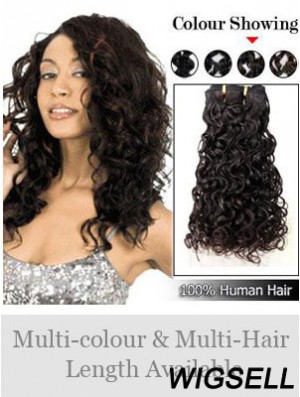 Curly Remy Human Hair Black Modern Weft Extensions