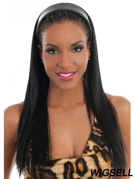 No-Fuss Black Synthetic Straight Hair Falls