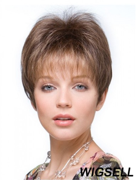 Falls Hairpieces Straight Style Brown Color Cropped Length