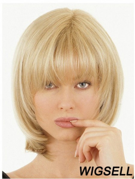 10inch Half Wigs With Remy Human Hair Straight Style Blonde Hair Toppers