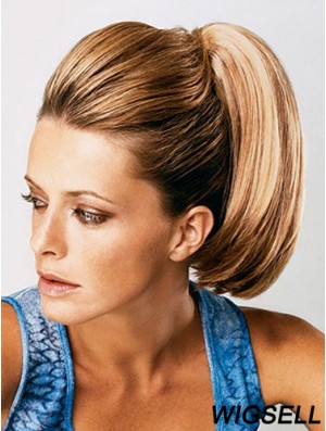 Ponytail Extensions Straight Style With Synthetic Brown Color